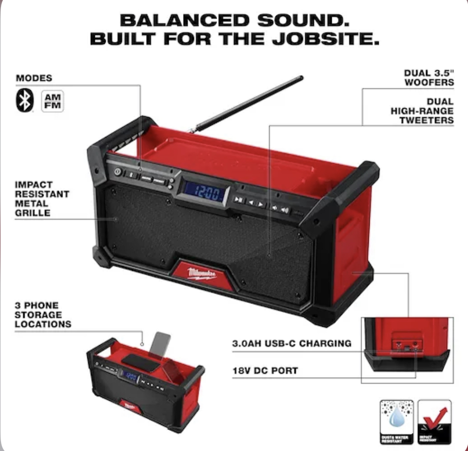 اسپیکر شارژی میلواکی امریکا مدل20-2952